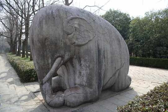 明孝陵神道石象