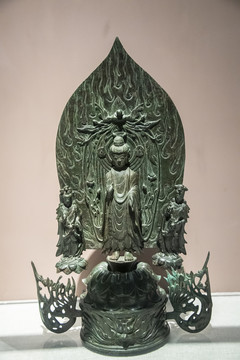 陕博佛菩萨三尊铜造像