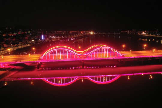 夜晚的吉水文峰大桥