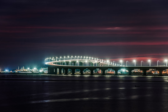 夜色博贺湾大桥