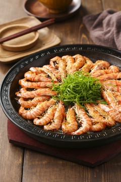 韩式石锅煎九节虾