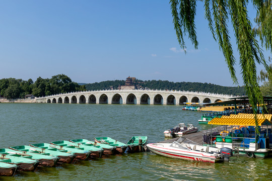 北京颐和园昆明湖十七孔桥