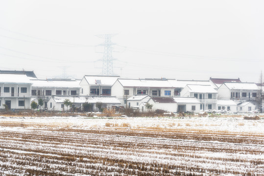 农村雪景