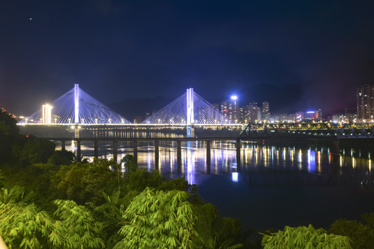 福建南平延平闽江大桥夜景