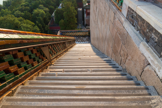 北京颐和园佛香阁台阶
