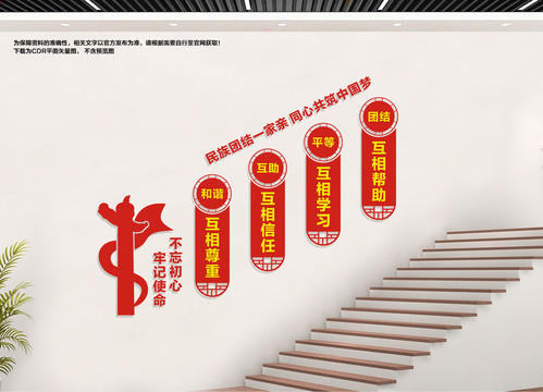 楼道民族团结文化墙