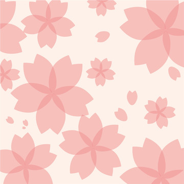 粉樱花循环图案背景壁纸