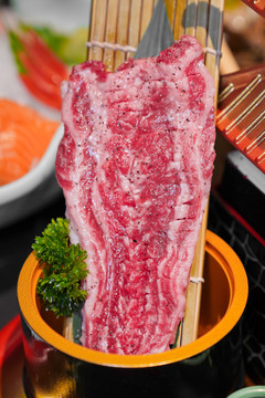 日式烧肉韩国烤肉烧烤牛肉和牛