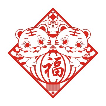 2022新年窗花静电贴