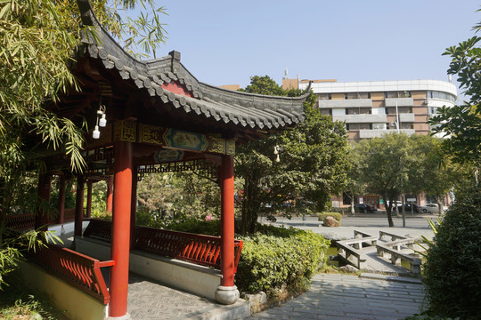 城市花园中国元素园林建筑