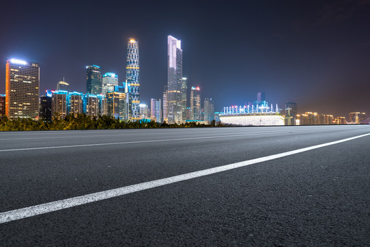 城市道路和城市夜景