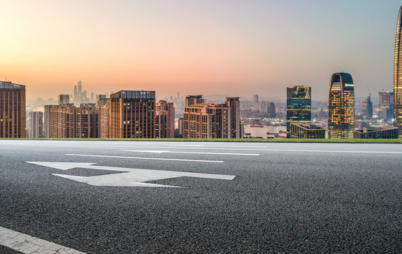 城市道路和现代建筑