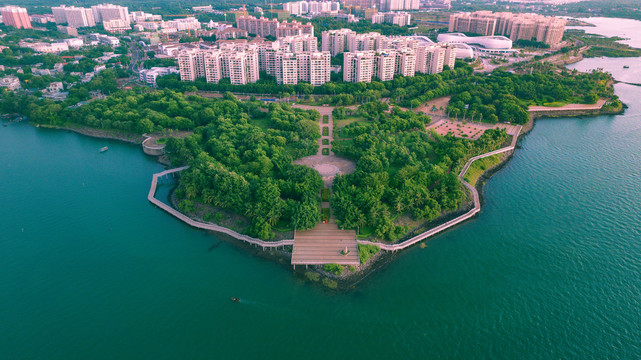 航拍海南千年古盐田全景