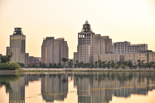 都市夕阳风景