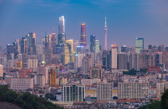 广州城市地标建筑风光夜景