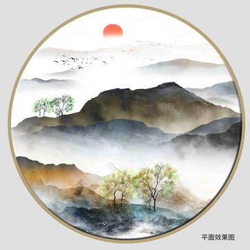 禅意山水装饰画