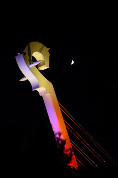 内蒙古呼和浩特市敕勒川大桥夜景