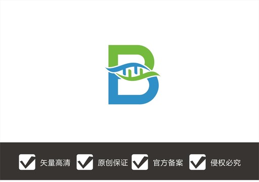 字母B基因logo