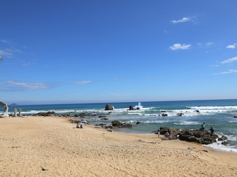 大海沙滩浪花