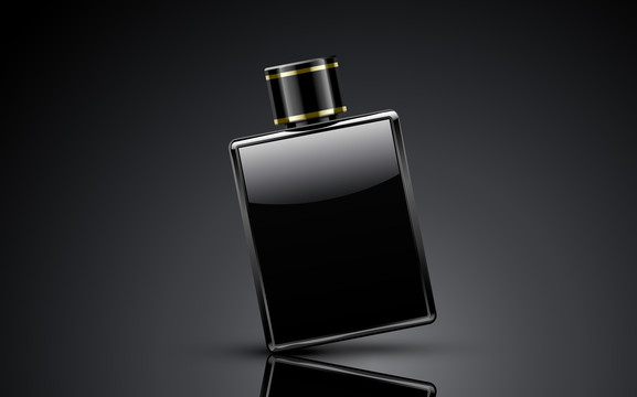 黑色玻璃瓶倾斜设计