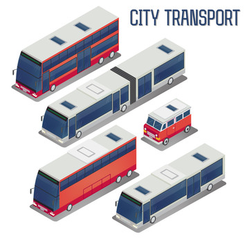 城市运输公交车模型插图