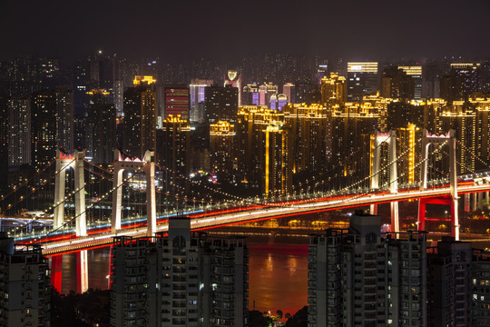 鹅公岩大桥夜景