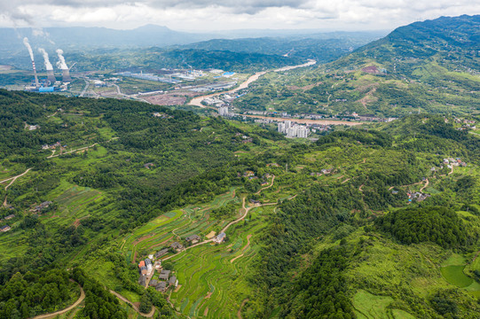 重庆古剑山航拍自然风光