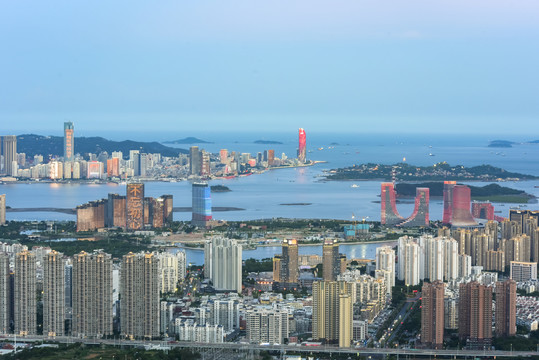 厦门海上城市夜景