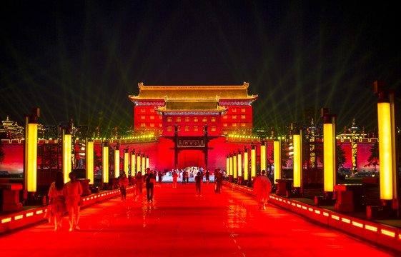 西安城墙永宁门夜景