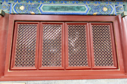 北京东城区智化寺方格窗