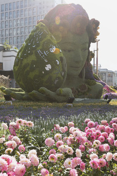 国庆节花坛昆明城市街景