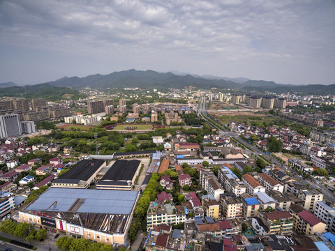 浙江兰溪邑厉坛航拍