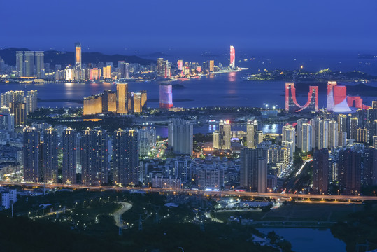 厦门海上城市夜景