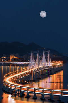 大连星海湾大桥夜景
