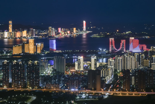 厦门海上城市夜景