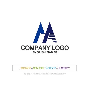 MA字母LOGO文字图标设计
