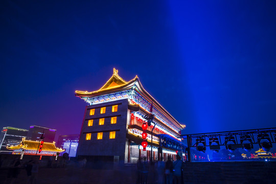 西安城墙永宁门夜景