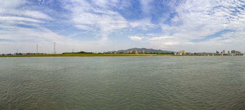 浙江兰溪城北兰江风光