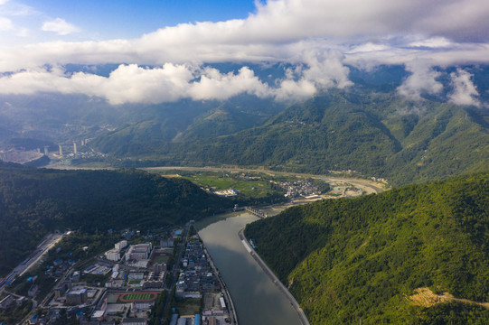 航拍四川绵阳平武县风光