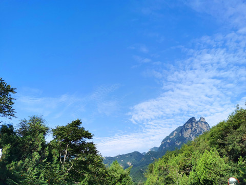 蓝天高山绿树