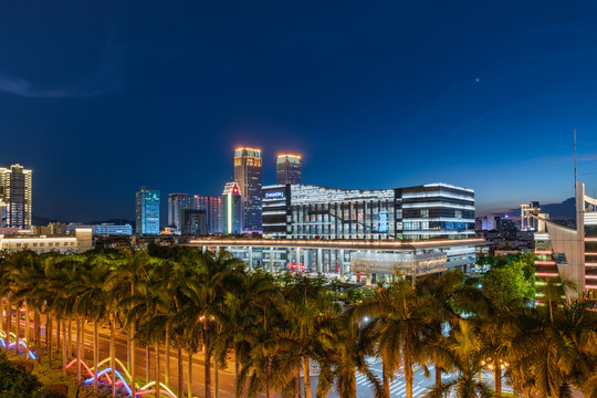 广东中山市中山纪念图书馆夜景