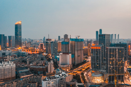 沈阳城市风光夜景航拍