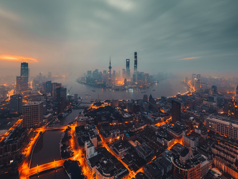 上海城市风光夜景