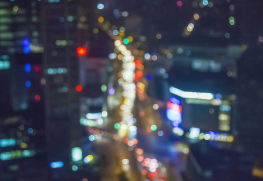 城市夜景建筑车流拍摄