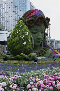 植物花卉造型立体花坛城市景观
