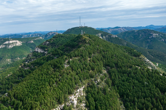 佛慧山上航拍济南城市风光