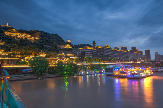 兰州黄河风情线夜景