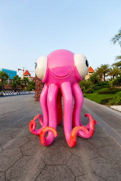 钦州滨海浴场海红树湾章鱼雕塑