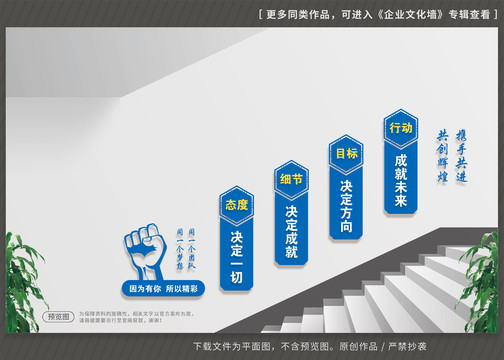 企业楼梯文化墙