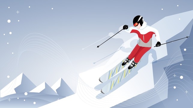 冰雪运动高山滑雪北京冬奥会宣传